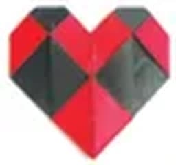 Hướng dẫn gấp Trái tim hình ca rô - Gấp giấy Origami