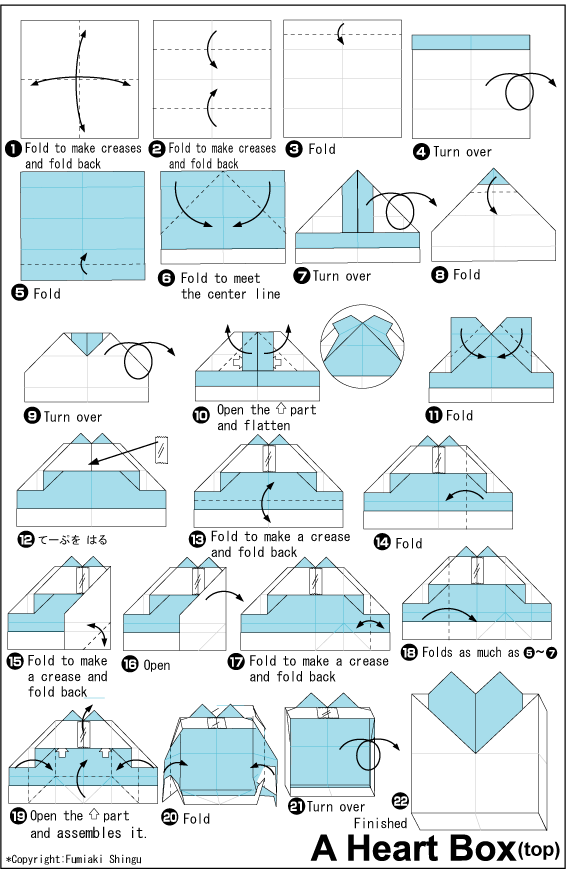 Hướng dẫn gấp Hộp quà valentine 2 - Gấp giấy Origami