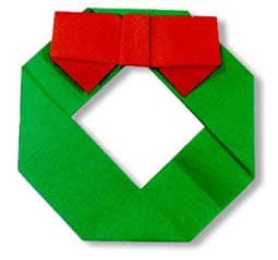 Hướng dẫn gấp Vòng hoa noel - Gấp giấy Origami