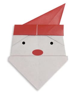 Hướng dẫn gấp Mặt ông già noel - Gấp giấy Origami