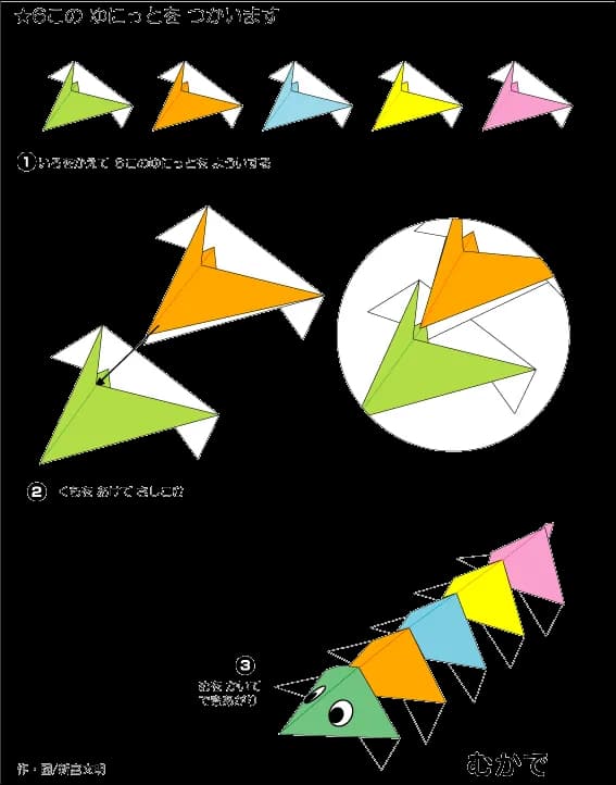 Hướng dẫn gấp Rết 1 bước 2 - Gấp giấy Origami