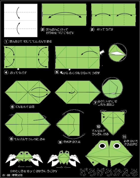 Hướng dẫn gấp Ếch con đòi ăn - Gấp giấy Origami