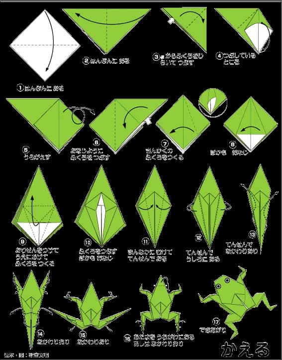 Hướng dẫn gấp Chú ếch con - Gấp giấy Origami