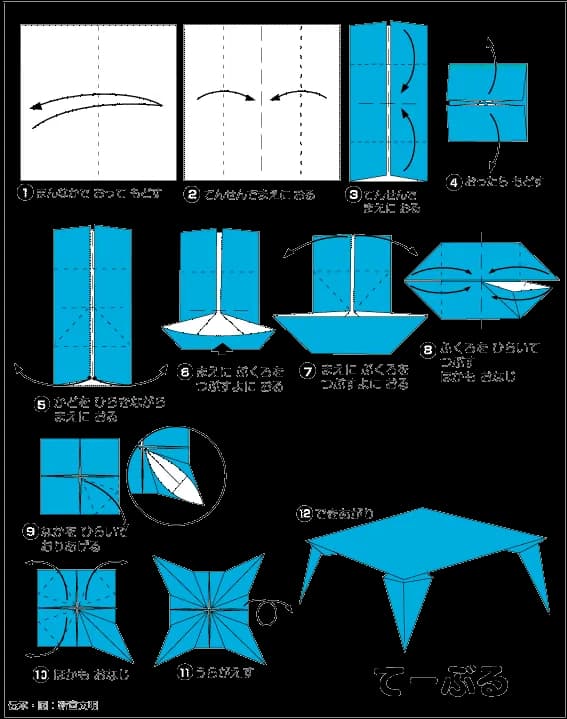 Hướng dẫn gấp Bàn - Gấp giấy Origami