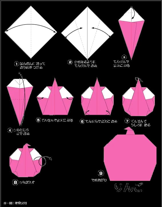 Hướng dẫn gấp Quả táo - Gấp giấy Origami