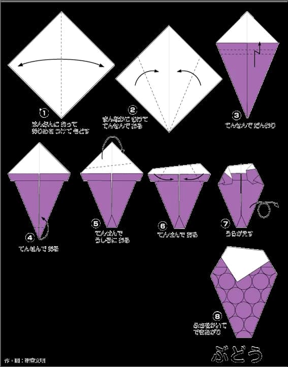 Hướng dẫn gấp Chùm nho - Gấp giấy Origami
