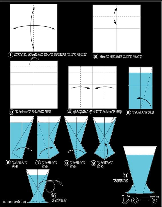 Hướng dẫn gấp Cốc sinh tố - Gấp giấy Origami