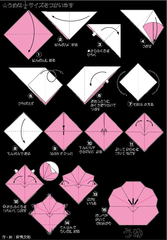 Hướng dẫn gấp Hoa đào - Gấp giấy Origami