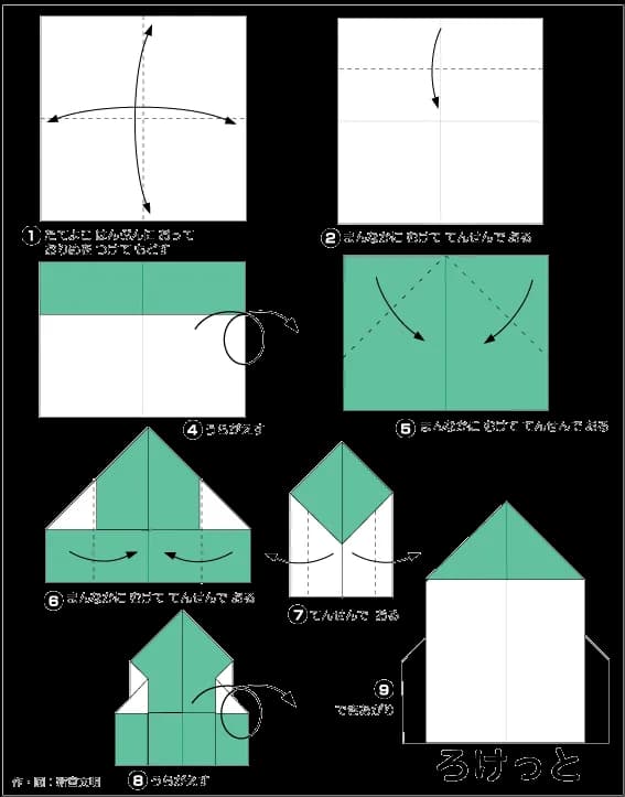 Hình ảnh hướng dẫn cách gấp tên lửa - Gấp giấy Origami