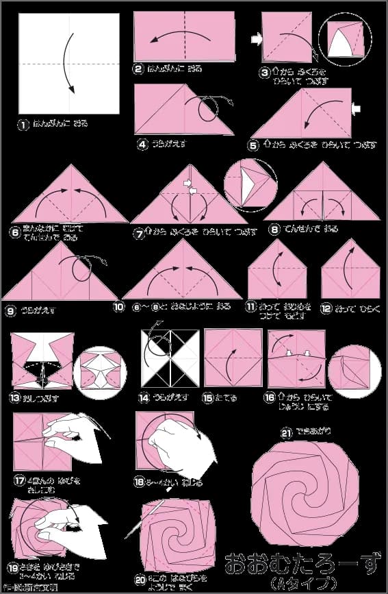 Hình ảnh hướng dẫn cách gấp chong chóng hình bông hoa kiểu A - Gấp giấy Origami