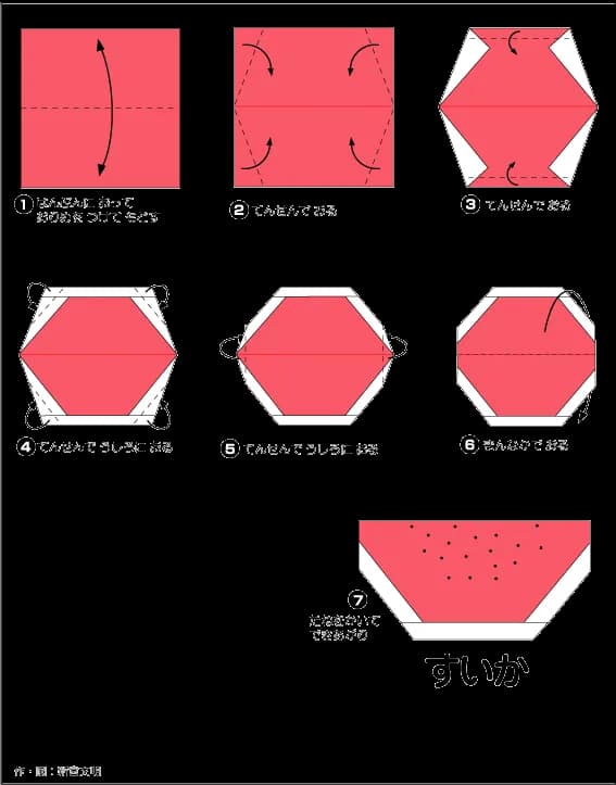 Hướng dẫn gấp Quả dưa hấu - Gấp giấy Origami