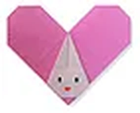 Hướng dẫn gấp Trái tim gắn con thỏ - Gấp giấy Origami