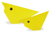 Hướng dẫn gấp Mặt gà con - Gấp giấy Origami