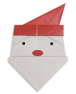 Hướng dẫn gấp Mặt ông già noel - Gấp giấy Origami