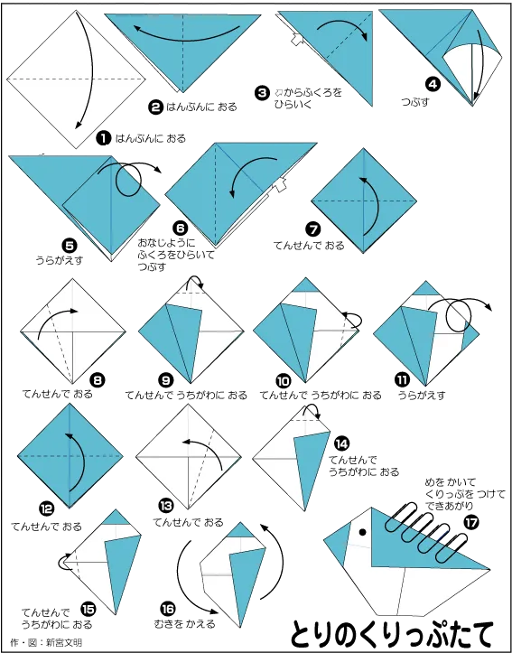 Hướng dẫn gấp Dụng cụ để ghim - Gấp giấy Origami diagram