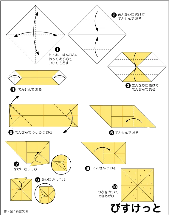 折り紙のクッキーの作り方 - 簡単な折り方ガイド diagram