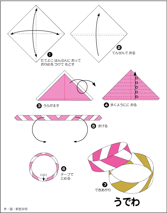 Hướng dẫn gấp Vòng đeo tay - Gấp giấy Origami diagram