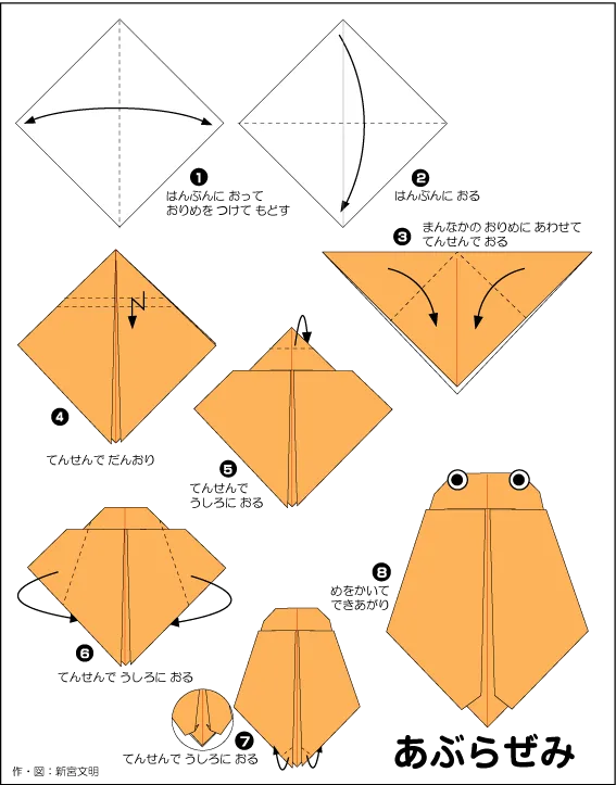 Hướng dẫn gấp Ve sầu 1 - Gấp giấy Origami diagram