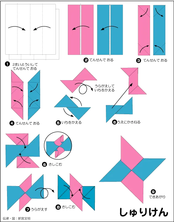 Hướng dẫn gấp Trò chơi phi tiêu - Gấp giấy Origami
