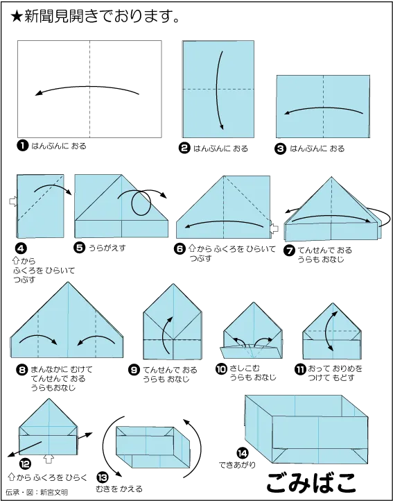 Hướng dẫn gấp Thùng rác - Gấp giấy Origami diagram