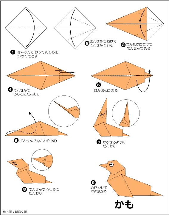Hướng dẫn gấp Vịt - Gấp giấy Origami