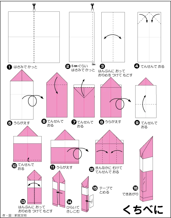 Hướng dẫn gấp Thỏi son - Gấp giấy Origami diagram