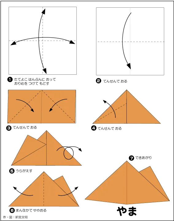 Hướng dẫn gấp Kim tự tháp - Gấp giấy Origami diagram