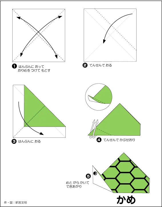 Hướng dẫn gấp Hình con rùa - Gấp giấy Origami