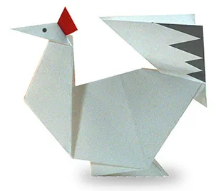 Hướng dẫn gấp Gà mái - Gấp giấy Origami